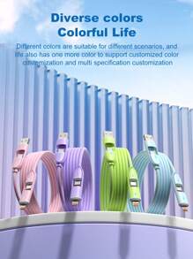 OIITH 4-In-1 60W/100W(MAX)/27W Type C Fast Charging Cable, Silicone Micro USB Type C Charger ,Suitable For Smart Phone USB Multiple Ports, Charging Cable Compatible With Iphone 16/15/14/13/12/11/ S24/S23/S22/S21, Vivo,Compatible With Samsung,Can Charge Other Devices At Full Speed! Nan