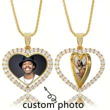 1 pieza Collar personalizado con foto redonda y alas, colgante de foto personalizado, colgante de foto personalizado "Tus alas están listas" para joyería personalizada, regalo de Navidad muy memorable, oro, plata, elegante, colorido, vintage, simple, unisex, casual, lindo, personalizado, único, regalos ideales para él, regalos ideales para ella, ella, novio, novia, papá, mamá, familia, amigos, para aniversarios, para cumpleaños, para graduación, para baile de graduación, para fiestas, otoño elegante, joyería y relojes, collares de foto de moda personalizados