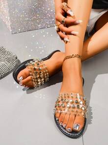 2025 Fashion Bohemian Rhinestone Flat Toe-Loop Sandal