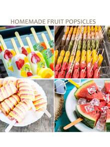 50/100/200pcs Wooden Popsicle Stick, Multi-Functional Ice Cream Sticks, Hair Removal And Waxing Sticks Craft Stick Ice Cream Natural Wooden Stick Cake Tool Wooden Stick DIY Self-Service Snack Stick, Ice Cream Stick For DIY Wooden Craft Waxing Products Home Art Projects, Art Supplies - Multicolor - View 6