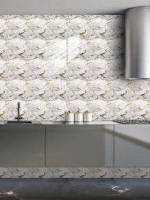 10 pegatinas adhesivas de vinilo de Salpicadero de PVC de mármol artificial autoadhesivo, pegatinas de pared autoadhesivas de corte DIY, resistentes al calor para salpicaderos de azulejos en paredes de baño y cocina, cocina, chimenea, lavadero, paredes de caravana, a prueba de agua, también para sala de estar, dormitorio y pared posterior de TV (5.9/7.87/11.8/15.7/11.4 X 22.4 pulgadas)