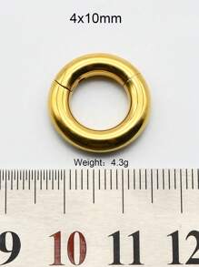 1 pieza de gran calibre Clicker de septum de 10 mm a 2 mm 12G, redondo, liso, de acero inoxidable 316L, pendientes únicos con bisagra, aro de segmento de septum perforado grande, joyería corporal punk para expansión de orejas