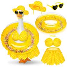 5 Pcs/Set Hawaiian Goose Outfit Summer Porch Goose Outfits Bikini Goose Clothes Cute Goose Costume For Outdoor Garden Yard Decor