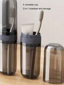 3/2/1pc Travel Wash Cup, Portable Toothbrush Tooth Cup, Travel Toothbrush Storage Kit For Home And Outdoor Use,Tooth Set Storage Box Travel Supplies Mouth Wash Cup, Artifact Toothbrush Kit With Travel Size Mouthwash Cup, And Transparent Storage Box Travel Necessity DIY Stickers,Suitable For Student Dormitory, Business Trip, Hotel Or Outdoor Travel. Travel Essentials Travel Accessories Vacation Summer Holiday Back To School