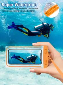 4 Stück/1 Stück IPX8 wasserdichte nachtleuchtende wasserdichte Handytasche, PVC berührungsempfindliches Gehäuse, Strandtasche zum Schwimmen und Tauchen, klare Sicht, auslaufsicheres Design, kompatibel mit iPhone 16 15 14 13 12 E Pro Max Galaxy S24 S23 S22 und alle Smartphone Modelle, ideal für Outdoor-Reisen, Strände und Wasserparks