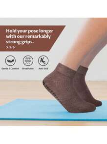 2 Pairs Deefly Women Anti-Slip Ankle Socks, Solid Color Suitable For Home, Hospital, Pregnant Women, Fitness, Pilates, Yoga