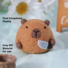 DIY Wool Felt Material Pack Animal Series (Notice: Not Final Product, Need You To DIY!!!). Material Pack Includes: Wool, Felt Operating Foam (Felt Needles Insert In The Foam), Key String And Pin Needle.