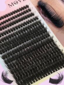280pcs Faux Lashes 8-16mm Curled, Individual DIY 80D Fluffy 3D Lengthening Single False Eyelashes, Reusable Mink Lash Lash Clusters - D - View 3