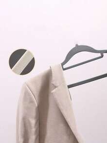 Clothes Hanger, Flocking Hanger, Non-Slip Hanger, Seamless Hanger, Clothes Drying Rack, Wardrobe Storage Rack, Velvet Hanger, Suit Hanger, Heavy-Duty Adult Hanger, High-Quality Velvet Non-Slip Hanger, Velvet Adult Hanger, Non-Slip Plastic Seamless Hanger - Multicolor - View 3