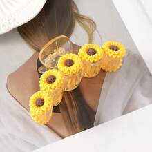 1pc Minimalist Sunflower Hair Claw Clip, Multi-Functional - Yellow - View 3