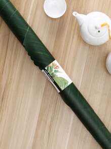 1 pieza Camino de mesa de hoja de plátano verde, adecuado para la decoración de la mesa de comedor de playa en días festivos, mantel impermeable con hojas verdes, tapete para picnic y camping, decoración central de la mesa de comedor, individual antideslizante y con aislamiento térmico, aplicable para decoración de mesa de boda, fiesta, celebración de cumpleaños