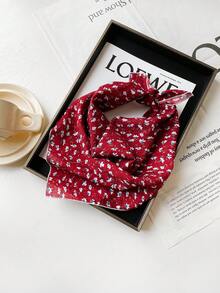 1pc Women New Arrival All Bohemian Small Square Scarf/Headscarf, Floral Print, Versatile, Spring/Summer For Dress - QM58027 - View 22