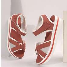 Women Summer Wedge Shoes Supportive Platform Sandals Lightweight And Comfortable - Pink - View 6
