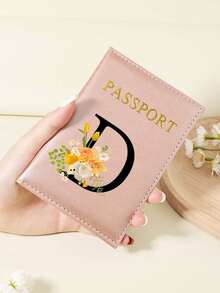 1 件 A-Z 26 个字母时尚字母印花时尚勃艮第护照夹，高品质 PU 皮革护照钱包，带卡槽，可放置信用卡、登机牌和身份证，紧凑型旅行必需品整理器 - 酒紅色 - 查看 91