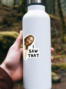1/3pcs "I SAW THAT" Hippie Decal Stickers, Cartoon Retro Stickers, Decorate Your Laptop, Water Bottle, Journal, Skins, Guitars, Helmets, Office Supplies, School, Skateboards, Luggage, Water Bottle, And Other Funny Aesthetics Decal