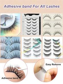 40Pcs Glueless Fake Eyelashes Self Adhesive Strip, No Glue Needed, DIY Black Strips, Waterproof, Reusable & Lasting Stickiness, Lash Extension Tools, Self Adhesive Lash Strips, Lash Glue Replacement,Glue-Free Eyelash,Makeup Tools, Glue Strips False Eyelashes - Multicolor - View 3