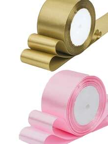 4cm Ribbon Flowers, 4cm Width Satin Ribbon Colorful Craft Floral For DIY Silk Rose Bouquet, Gift Wrapping Ribbons And Bows - Multicolor - View 22