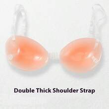 1pc Invisible Silicone Adhesive Bra – Lift & Support For Small Bust, Push-Up Design With Thickened Cups For Weddings & Strapless Outfits – Seamless, Lightweight & Breathable For Petite Women - Multicolor - View 15