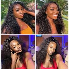 Glueless Wig 5x5 HD Transparent Lace Front Wigs Human Hair Deep Wave 13x4 Lace Front Wig 200% Density Pre Plucked Pre Cut Wigs For Women Natural Black Color, Comfort Fit For Daily Wear & Special Occasions Put On And Go Wig - Natural Black - 查看 9