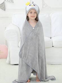 MICHLEY MICHLEY 1pc Baby Cartoon Hooded Absorbent Cute Towel Unisex Soft And Comfortable Swimming Bathrobe Large Towel 125cm X 80cm Suitable For 0-7 Years Old
