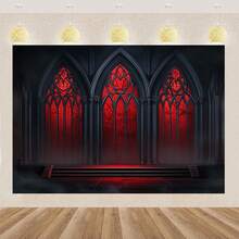 Gothic Vampire Castle Photography Background, 100% Polyester Fiber, No Need For Electricity, Perfect For Birthdays, Weddings, Party Decorations, Photography Studio Props, Portraits, And Cake Table Displays - Multicolor - View 8