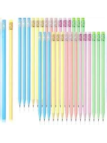 2 号 HB 铅笔，2 号带橡皮擦铅笔，20 支可爱铅笔石墨铅笔木质铅笔，适合学生、成人、学校、办公室、婚礼派对的礼物铅笔 Favo Back To School - 彩色 - 查看 10