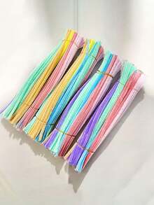 400/100pcs Value Pack DIY Pipe Cleaners, Macaron Colors, Random Mixed Colors Bulk Includes Dense Chenille Stems, Fluffy Sticks, Craft Pipe Cleaners, Pipe Cleaners Crafts Arts And Crafts Decorative Chenille Stems Supplies, Christmas Gifts Random Color Chenille Stems, DIY Craft Pipe Cleaners For Bouquets, Headbands, Bracelets, Bright Colors And Thickened, Suitable For Valentine's Day, Birthday, Party Favors - Twister - View 8