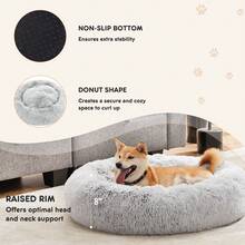 Plush Round Cat Bed With Non-Slip Base – Ultra-Soft Faux Fur For Pets 15-90 Lbs, 4 Sizes (Small To XL) – Cozy & Machine Washable,Grey - Grey - View 5