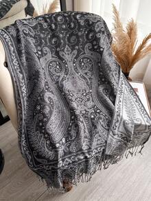 1pc Women Retro Paisley Jacquard Bohemian Style Long Tassel Windproof Scarf/Shawl, Suitable For Daily Outings, Travel And Shooting Bohemian Style Photos For Dress - Multicolor - View 4