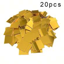 [Qty: 20/50/100/200/500/1000 Pcs] 2cm Square Acrylic Mirror Mosaic Tiles, Self-Adhesive Geometric Wall Stickers For Bedroom, Living Room, Bathroom Decor, Glass Surface, Shiny And Reusable, DIY Mirror Tiles Home Decor, Multi-Surface Installation