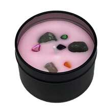 1pc High-End Black Metal Tin Scented Candle, Dried Flowers & Crystal Decor, Natural Soy Wax, Home Decoration, Suitable As Gift For Friend, Holiday, Birthday, Eid Al-Adha, Mother's Day, Father's Day