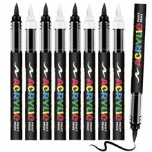 Marcador permanente de pintura acrílica negro y blanco, bolígrafo marcador de pintura acrílica para pintar piedras, madera, metal, piedra, cerámica, vidrio, grafiti, papel, pintura