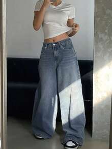 Teen Girls' Loose Fit Jeans - Light Wash - View 3