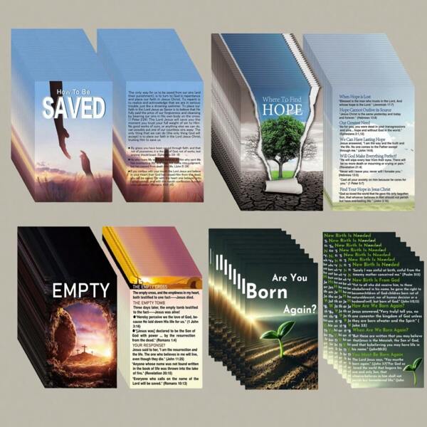 100 Pcs Gospel Track Cards, Salvation Cards, Pocket Gospel Tracts, Prayer Postcards, Christian Inspirational Bible Verse Bookmarks, Christian Gift,Back To School,School Supplies
