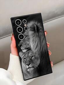 1个保护性狮子拥抱防震防滑黑色手机壳，兼容Galaxy A04e/A05s/A13/A14/A15/A34/A35/A50/A52/A53/A54/S21/S22/S23/S24/S25/S25Ultra/24fe，防水防摔防刮，国际版，非国内版 - 黑色 - 查看 1