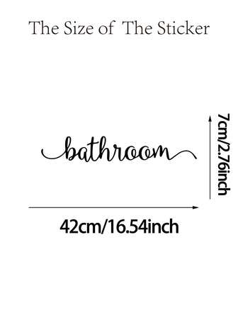 1 Piece, Bathroom Slogan Decoration Sticker