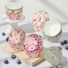 100/200/400 Count Standard Cupcake Liners Paper Baking Cups Spring Floral In 4 Kinds Disposable Cupcake Wrappers For Wedding And Party Baking Supplies - Color - View 1