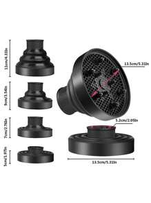 1 Pieza Difusor para Secador de Pelo, Difusor Universal Adaptable para Secadores de Pelo con Diámetro de 4.3-4.5CM para Cabello Rizado o Ondulado, Accesorio Difusor Plegable de Silicona para Secador de Pelo - Ideal para Viajes, Salón y Uso Doméstico (Halloween, Disfraz, Fiesta, Vuelta al Colegio, Vacaciones)