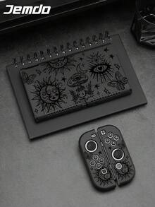 星月图案保护壳适用于 Switch OLED/Switch NS/Switch Lite，游戏机配件，防刮保护套，适合 Switch 玩家的最佳礼物 - 彩色 - 查看 1