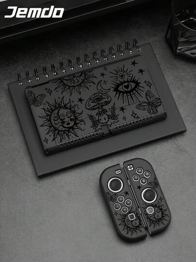 Star & Moon Pattern Protective Case Compatible With Switch OLED/Switch NS/Switch Lite, Game Console Accessories, Scratch-Resistant Cover, Best Gift Compatible With Switch Gamers