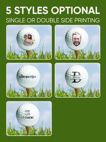 1pc Custom Text Golf Ball - Personalized Golf Balls With Your Text | Unique & Memorable Gifts For Golf Enthusiasts, Golf Lover Gift | Perfect Memory Reel Gifts For Dad, Boyfriend, Family, Friends | Best For Birthdays, New Year, Valentine's Day, Mother's Day, Father's Day, Celebrations, Gift For Him, Gift For Her - Custom Text - View 3