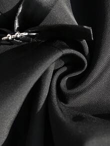 Women's Solid Color Woven Fabric Button Front Vest Casual Top For Daily Trip, Spring/Autumn - Black - View 6