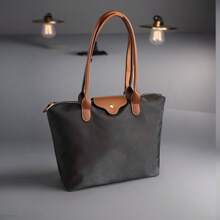 1-Piece Simple And Versatile Casual Versatile Solid Color Large Zipper Large Capacity Shoulder Tote Bag For Women Can Be Worn Cross-Body Suitable For Shopping, Vacation, Work And Commuting Women's Fashion Shoulder Tote Bag, School Supplies, School Bag, School Handbag, School Tote Bag, School Bookbag, Back To School Bags, Waterproof, Lightweight, Portable, Foldable, Classic Casual, Business Casual, Suitable For Teen Girls Women College Students, White-Collar Workers, Perfect For Back To School, First Day Of School, Holiday