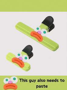 4 件可爱卡通薯片袋夹 - 用于食品储存的重型塑料密封件，强力食品袋夹食品袋密封夹零食强力密封夹食品袋夹塑料袋密封并保持新鲜