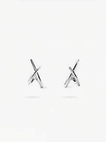 1 Paar einfache 925 Sterling Silber Ohrstecker, Hochzeitstags-Ohrschmuck für Frauen, Geschenkschmuck