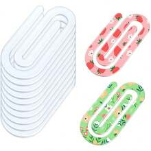 1pc/2pcs Creative New Acrylic Paperclip Bookmark, DIY Notebook File Card Clip, School & Home Supplies - Multicolor - View 6