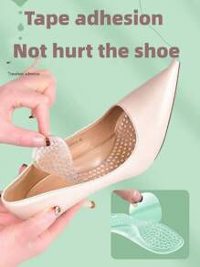 1 Pair / 2 Pairs Transparent Silicone Cushion Pads, Soft Arch Support Insoles For Women High Heels Sandals Boots, Shock Absorbing Slip-Resistant Gel Pad Liners For Ballet Flats