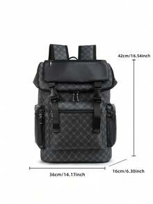 ceionkeust Men's Fashion Backpack, Casual Dual-Shoulder Backpack, Korean Hiking Travel Bag, Sports Bag With Zipper, , Large Capacity, Travel Laptop Bag, Gift For Men School Backpack Fashion Men's Bags Water Repellent - Black - View 4