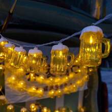 1 Peça Luzes de Corda LED em Formato de Lagosta e Cerveja, Adequadas para Quarto, Casa, Casamento, Aniversário, Festa, Acampamento ao Ar Livre, Decoração Externa, Iluminação de Atmosfera