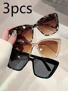 5pcs/3pcs/1pc Girls Fashion Items For Vacation And Travel, Must-Have Beach And Street Wear For Taking Photos, Personalized All-Match Large Square Frame For Girls - Multicolor - View 2